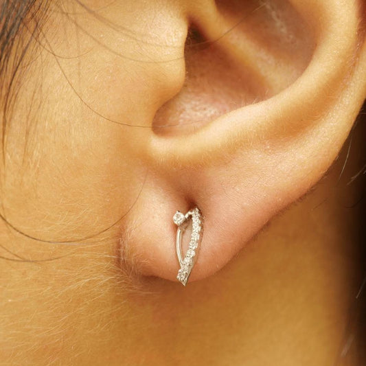 Leaf diamond Stud Earrings