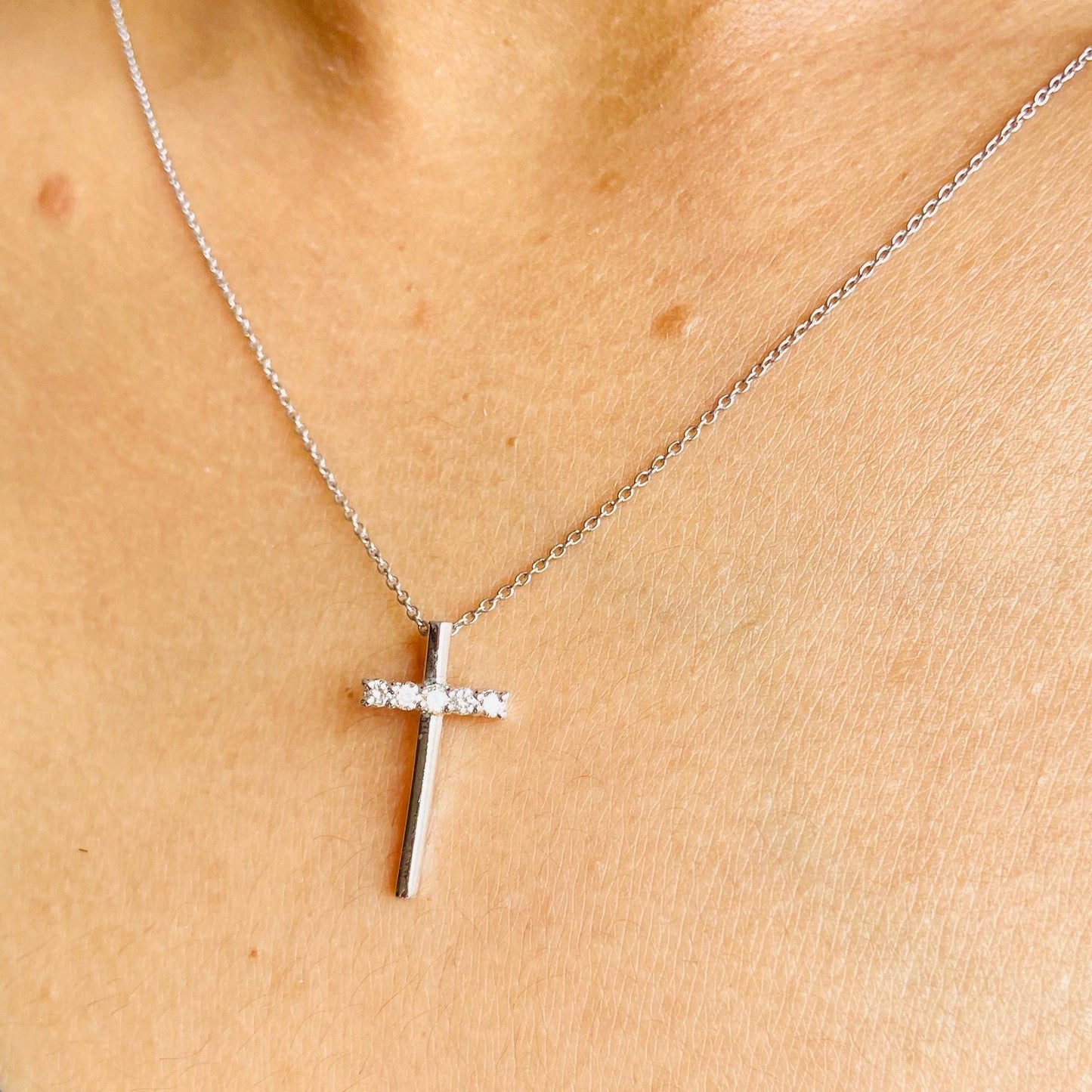 Natural Diamond Cross Faith Pendant