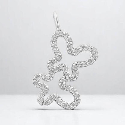 Butterfly Charm Natural Diamond Stacking Pendant