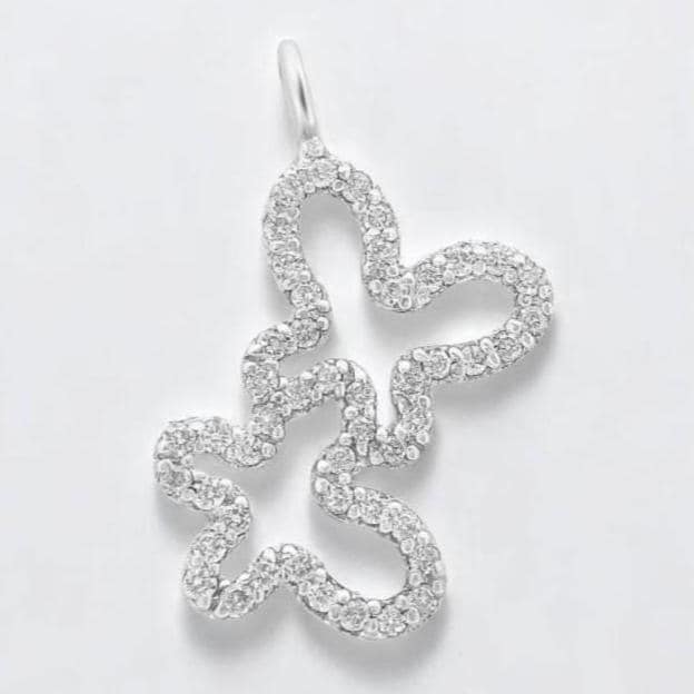 Butterfly Charm Natural Diamond Stacking Pendant