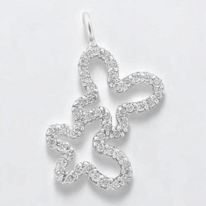 Butterfly Charm Natural Diamond Stacking Pendant