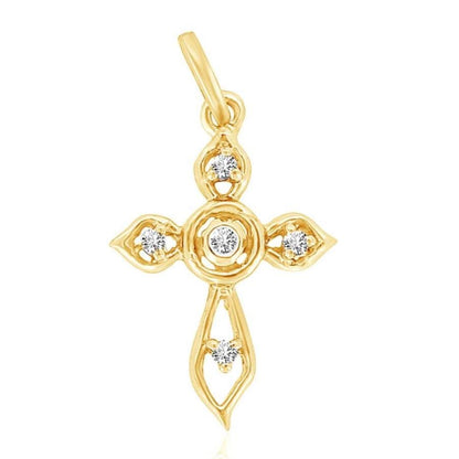 Floral Diamond Cross Pendant