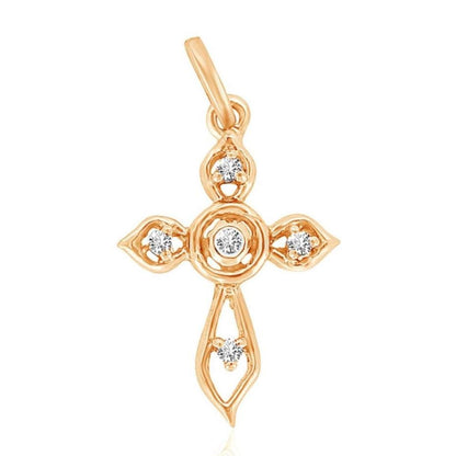 Floral Diamond Cross Pendant
