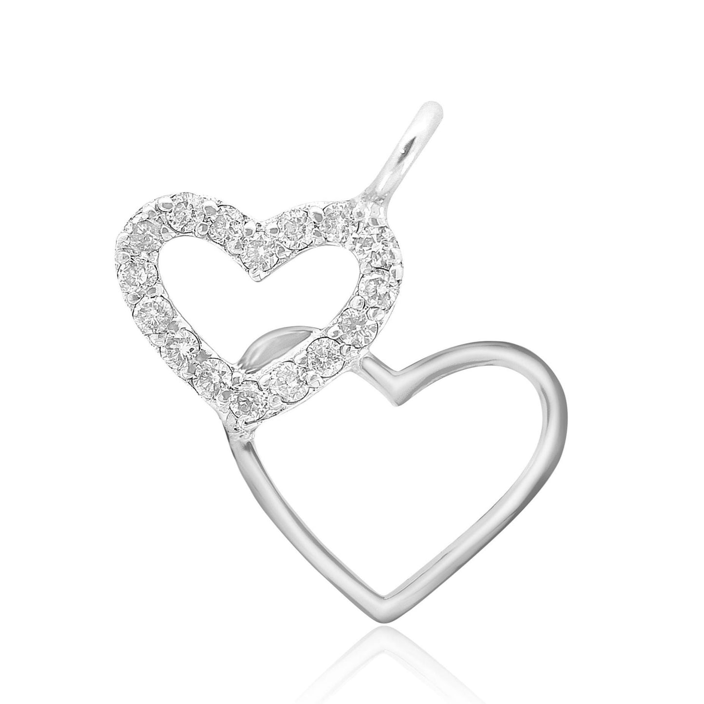 Double Heart Gold Charm Pendant