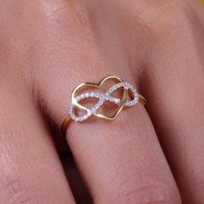 Infinity Heart Diamond Ring