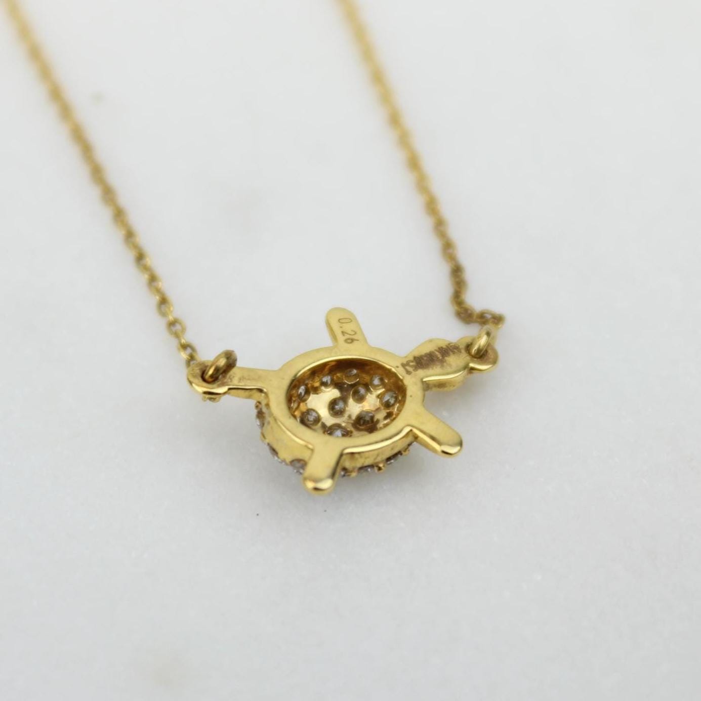 Diamond Turtle Pendant Necklace