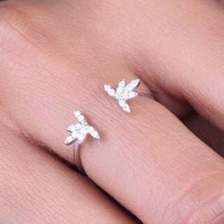 Center Open Diamond Cuff Ring