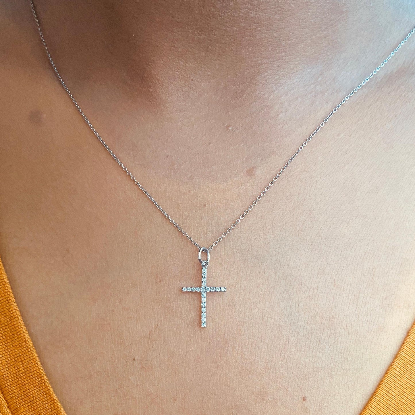 Cross Diamond Charm Pendant