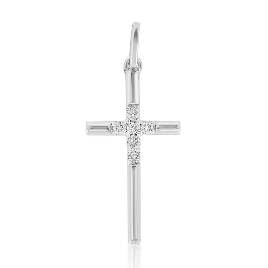 Cross Natural Diamond Baptism Pendant