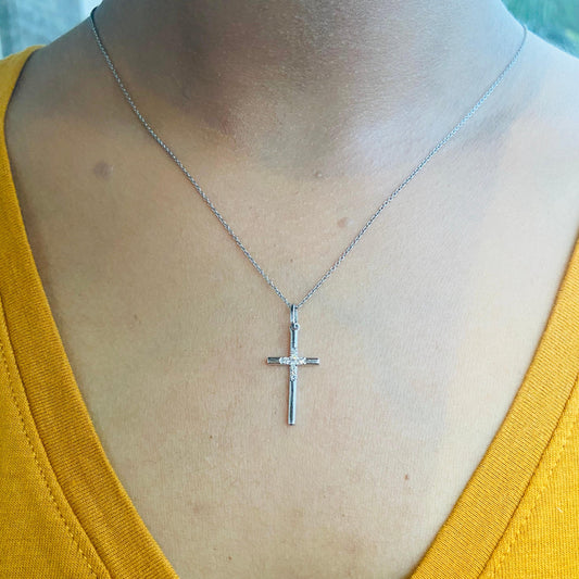Cross Natural Diamond Baptism Pendant