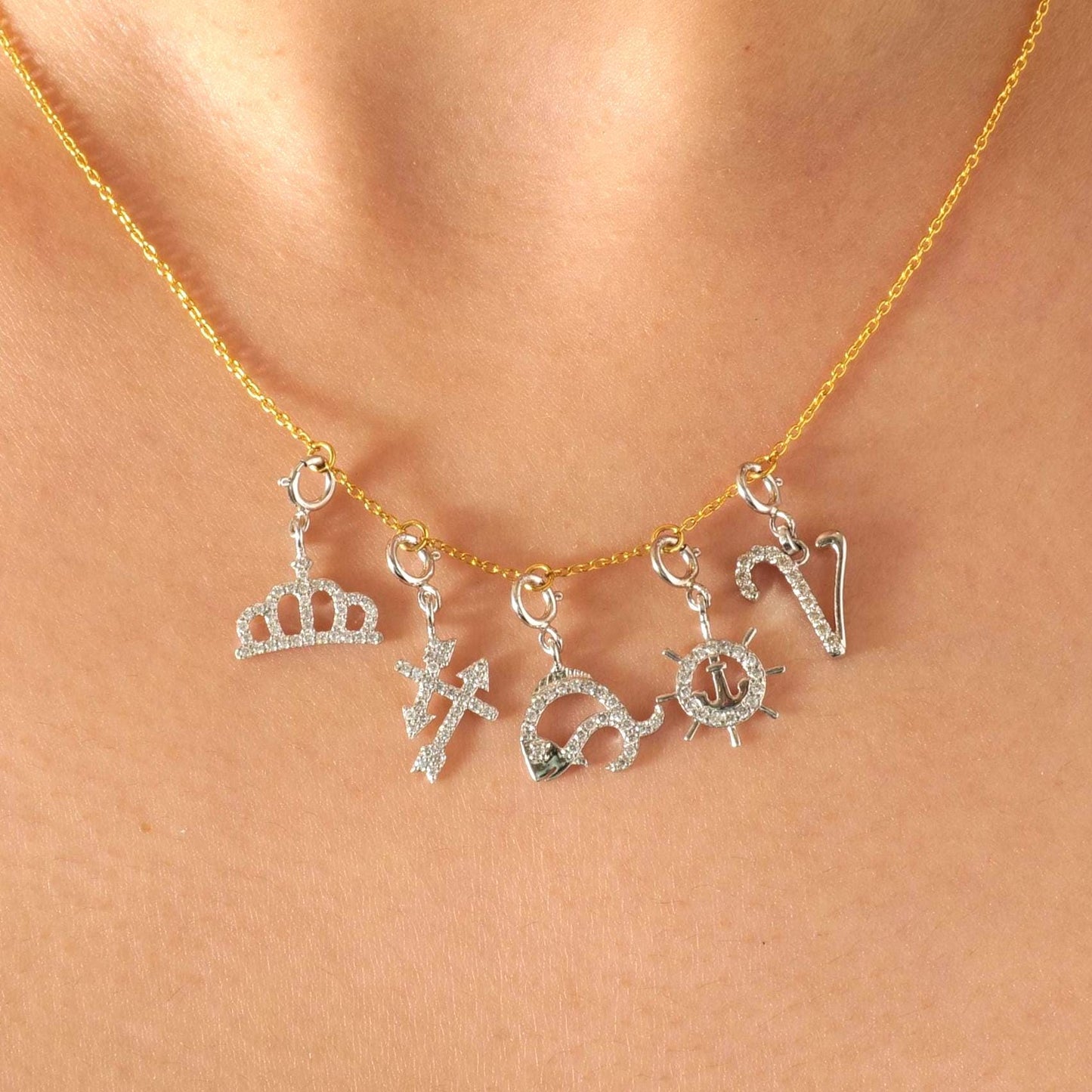 Fish Diamond Charm Pendant