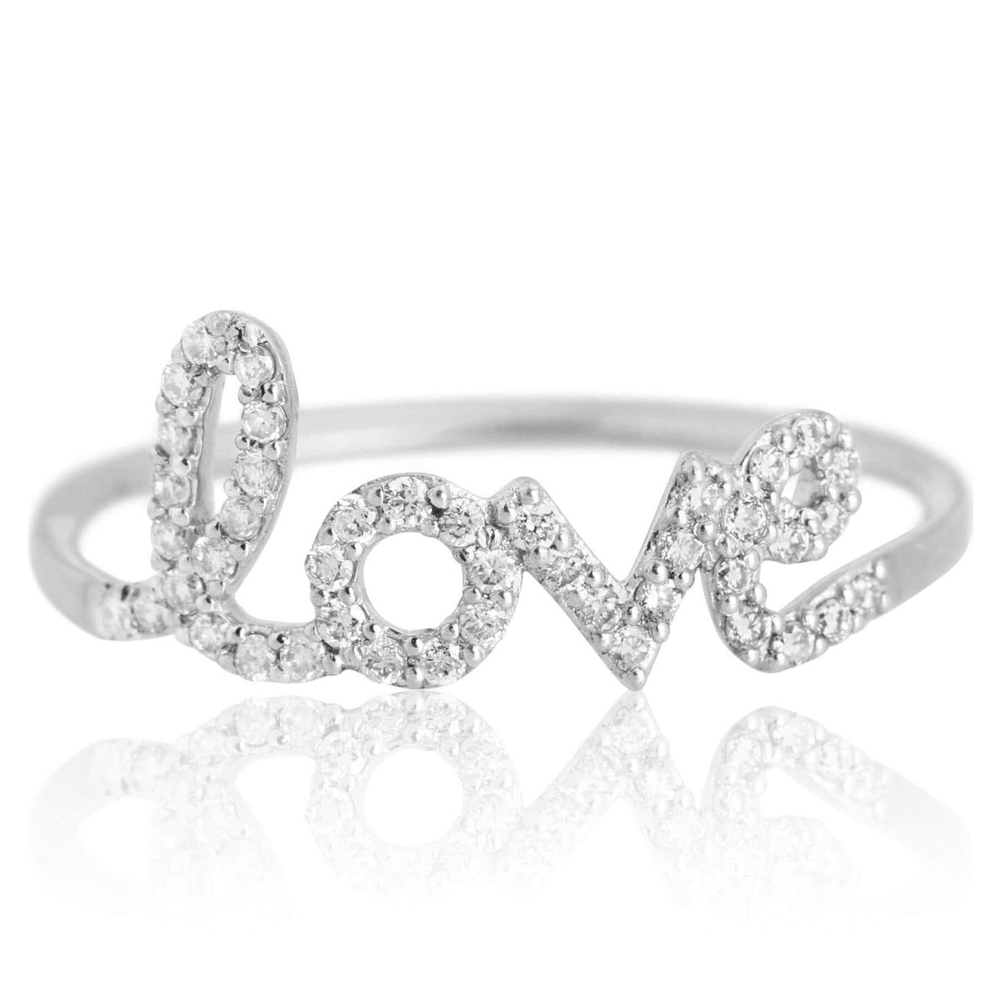 Love Diamond Handwritten Ring