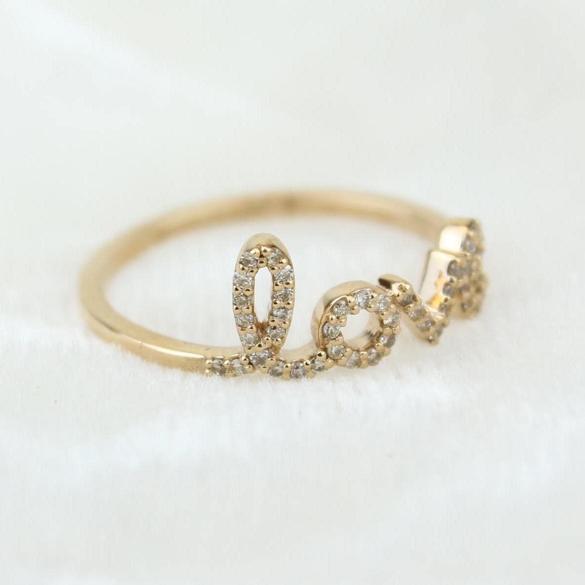 Love Diamond Handwritten Ring