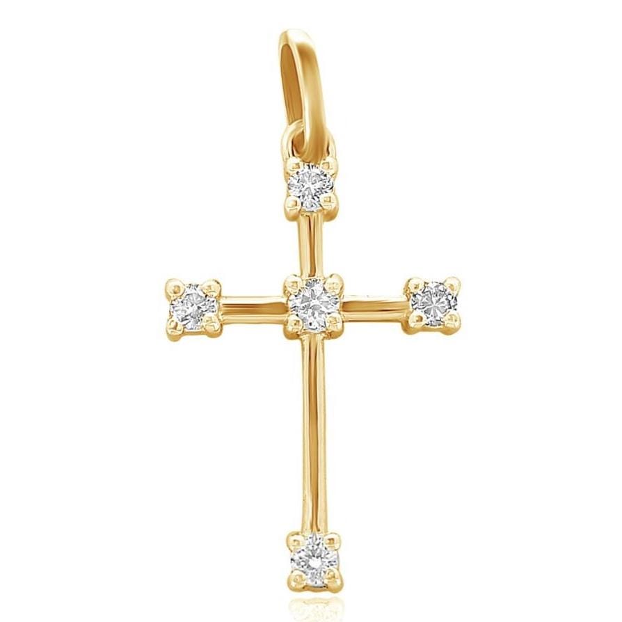 Cross Natural Diamond Half Bezel Set Pendant