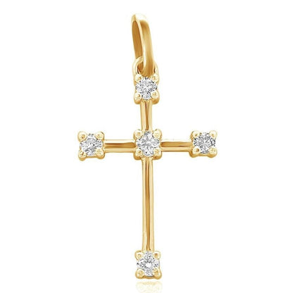 Cross Natural Diamond Half Bezel Set Pendant
