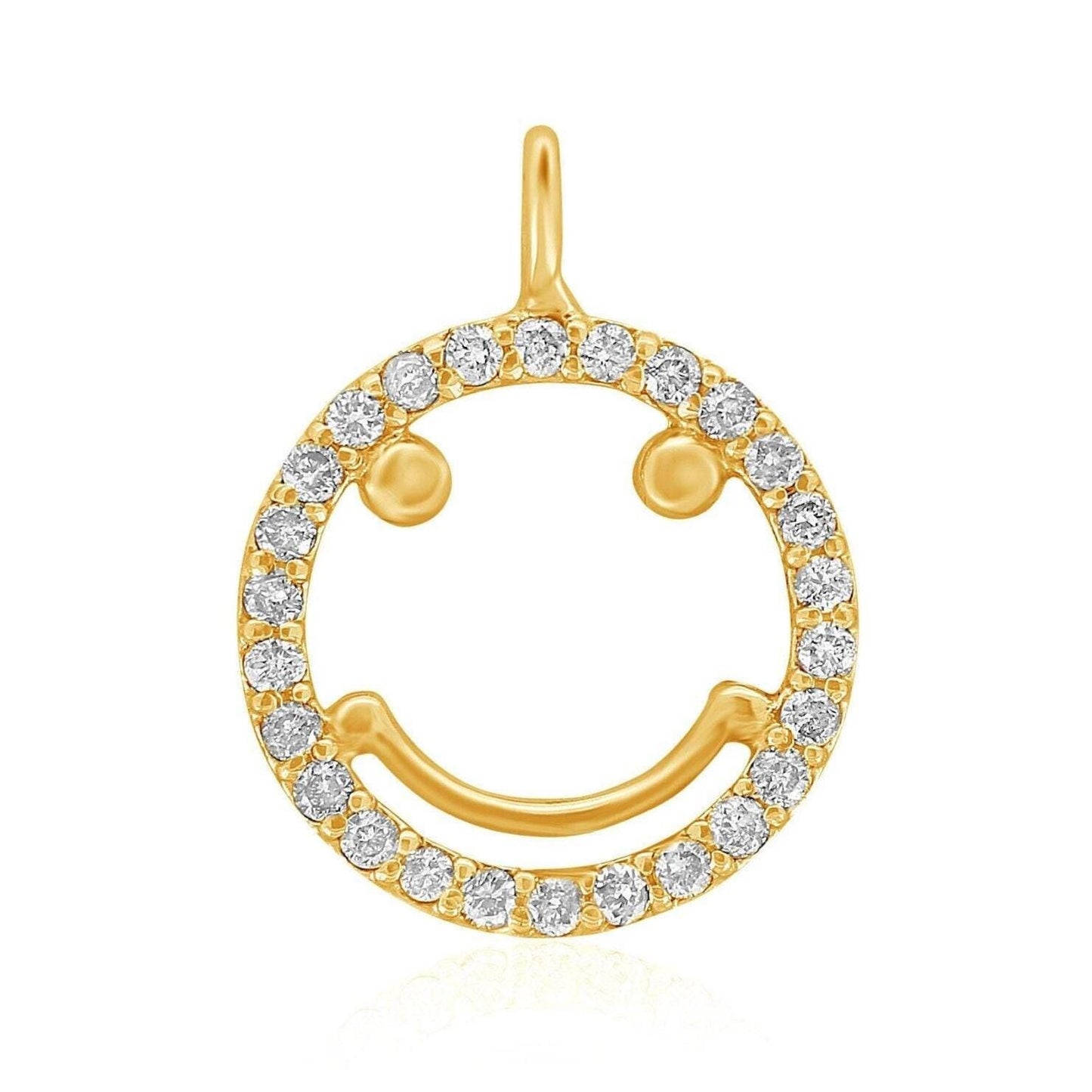 Smiley Natural Diamond Charm Pendant