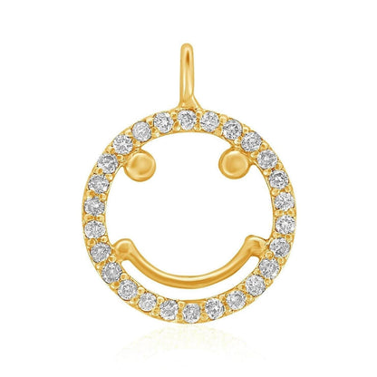 Smiley Natural Diamond Charm Pendant
