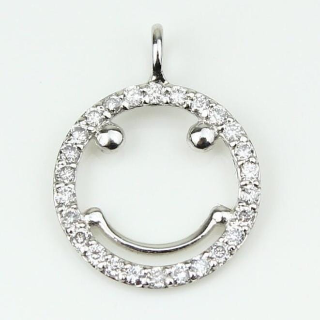 Smiley Natural Diamond Charm Pendant