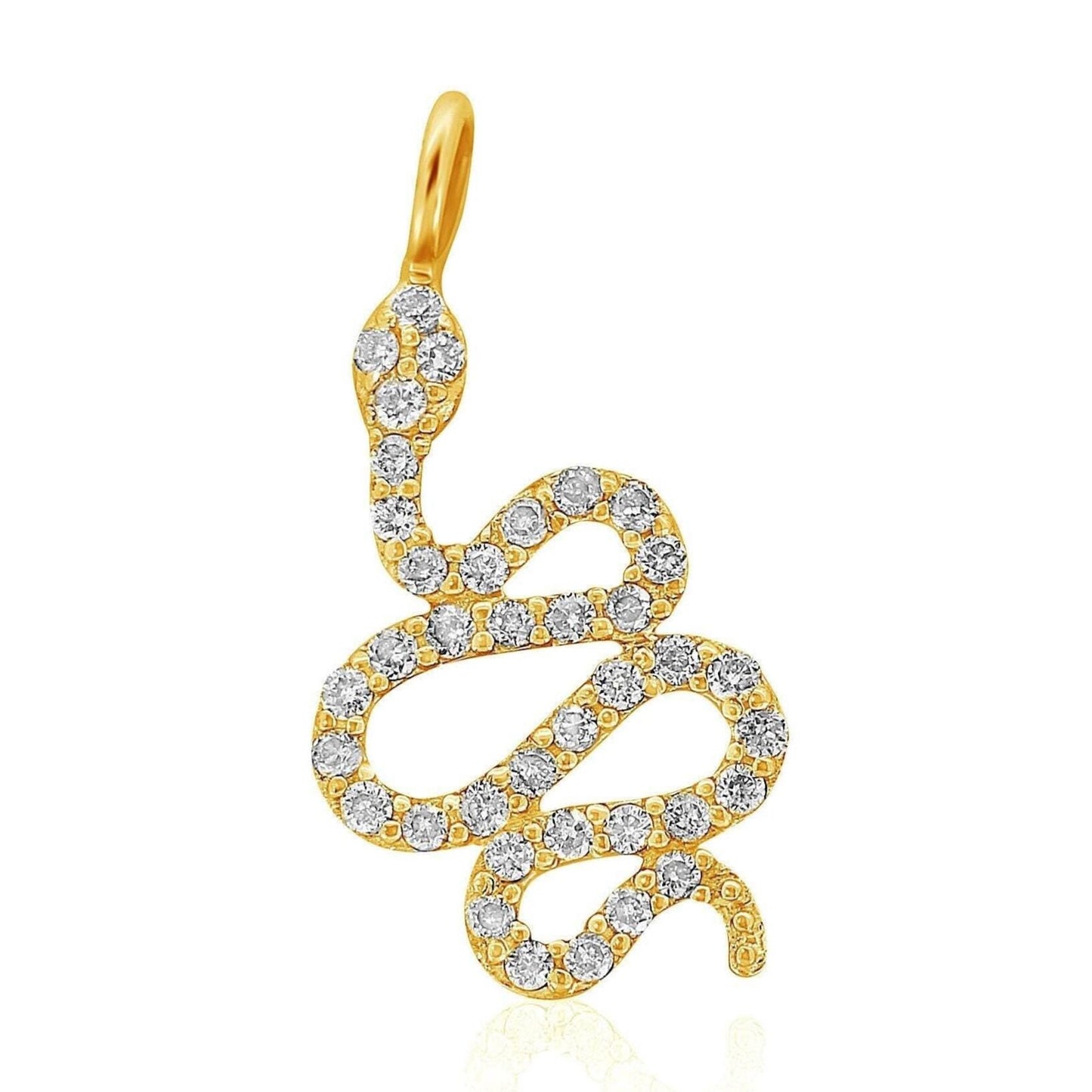 Snake Diamond Charm Pendant