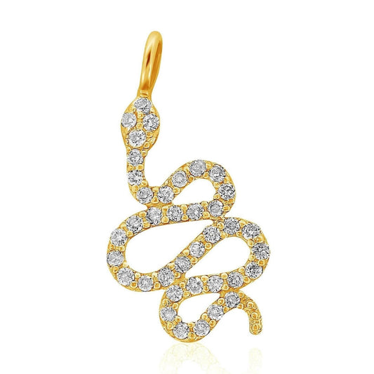Snake Diamond Charm Pendant