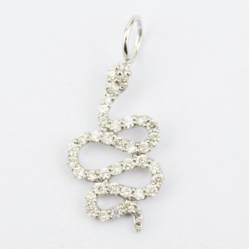 Snake Diamond Charm Pendant