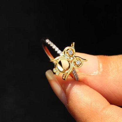 Owl Diamond Ring