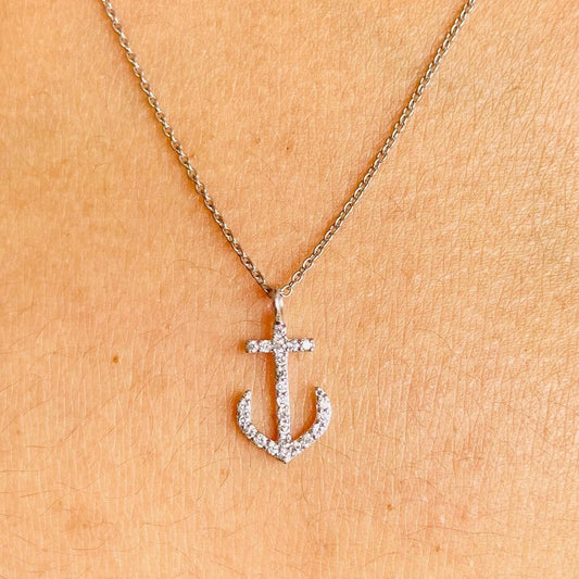 Anchor Natural Diamond Pendant Charm