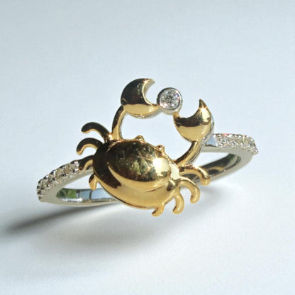Zodiac Crab Diamond Ring