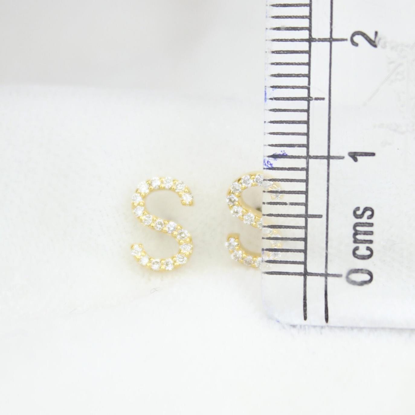 S-Initial Stud Earrings
