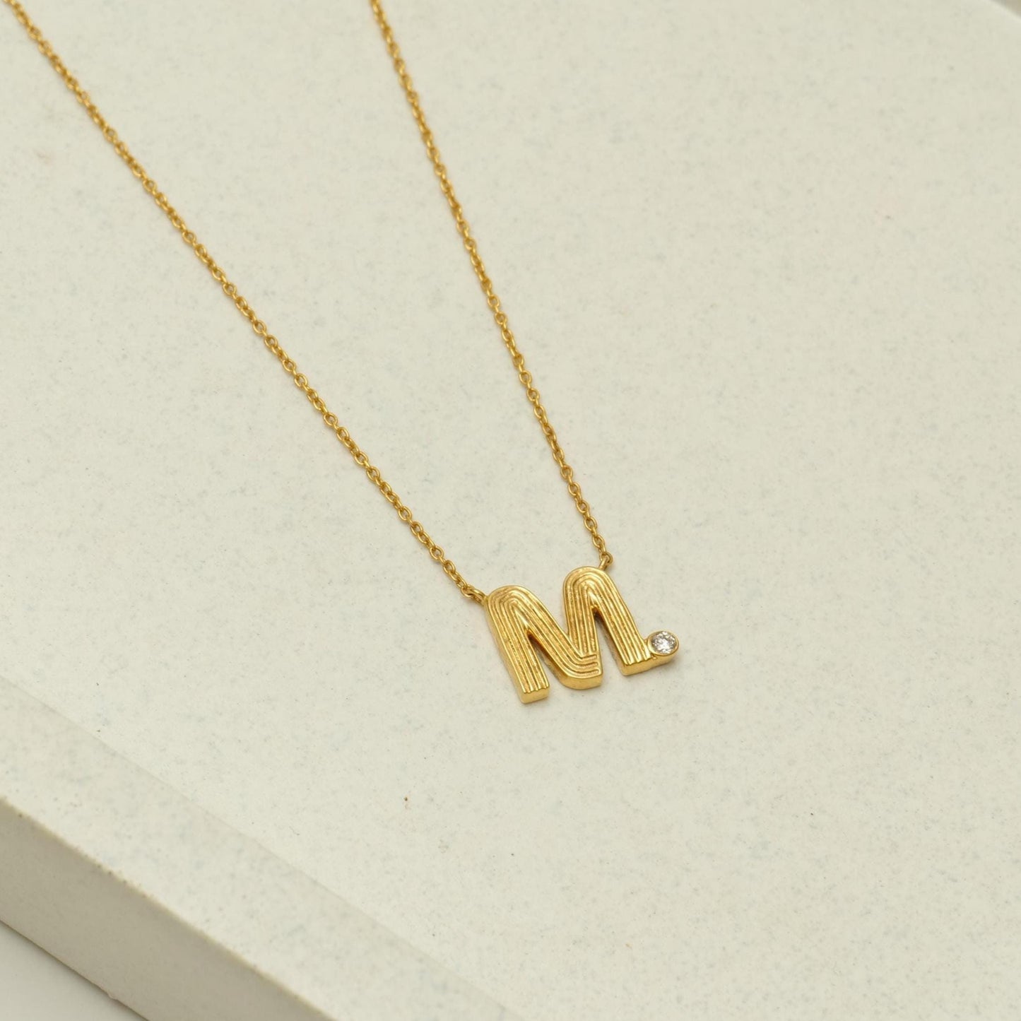 Personalized Initial Natural Diamond Necklace