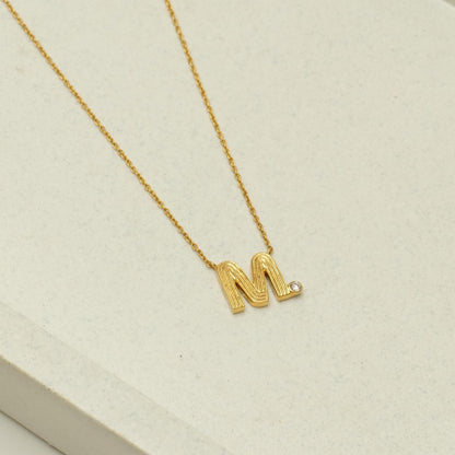 Personalized Initial Natural Diamond Necklace