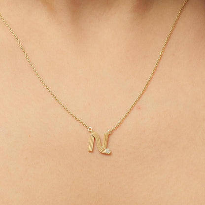 Personalized Initial Natural Diamond Necklace