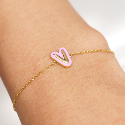 Personalized Initial Enamel Chain Bracelet