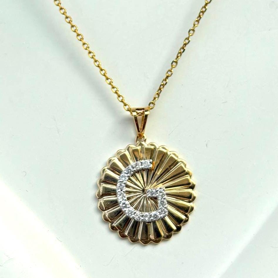 Personalized Initial Medallion Diamond Necklace
