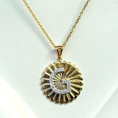 Personalized Initial Medallion Diamond Necklace