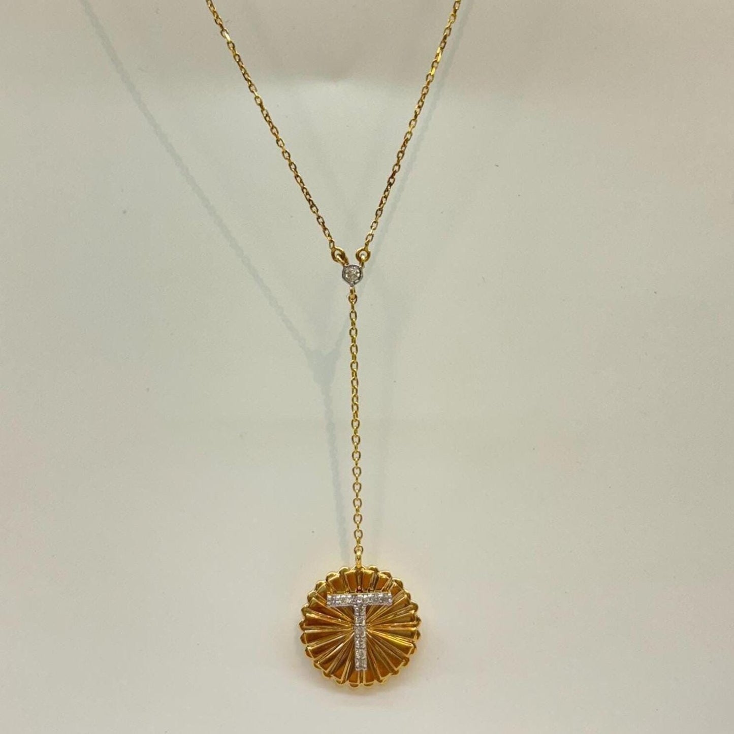 Personalized Initial Lariat Diamond Necklace