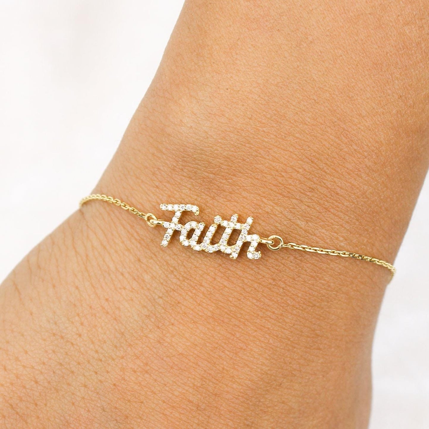 Faith Diamond Chain Bracelet