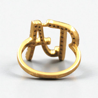 Personalized Double Initial Diamond Ring