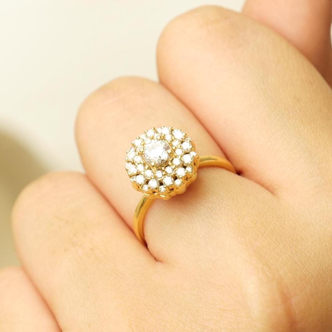 Floral Solitaire Engagement Ring