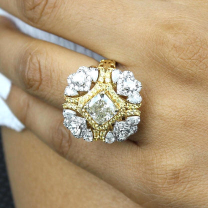 Yellow Sapphire Natural Diamonds Engagement Ring