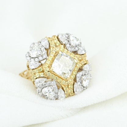Yellow Sapphire Natural Diamonds Engagement Ring