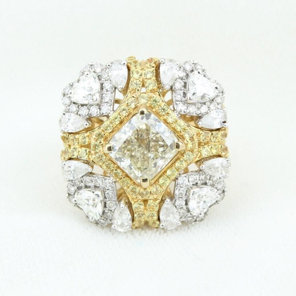 Yellow Sapphire Natural Diamonds Engagement Ring