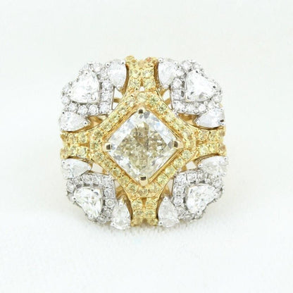 Yellow Sapphire Natural Diamonds Engagement Ring