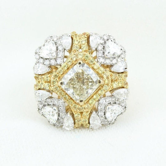 Yellow Sapphire Natural Diamonds Engagement Ring