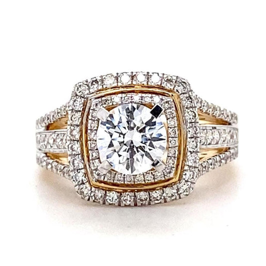 Round Solitaire Halo Diamond Ring