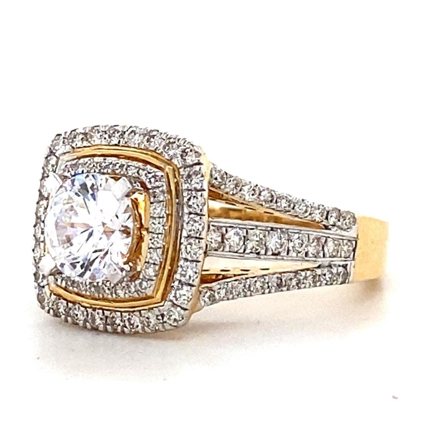 Round Solitaire Halo Diamond Ring