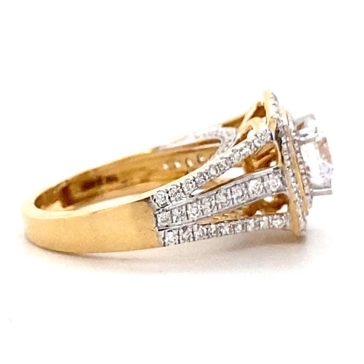Round Solitaire Halo Diamond Ring