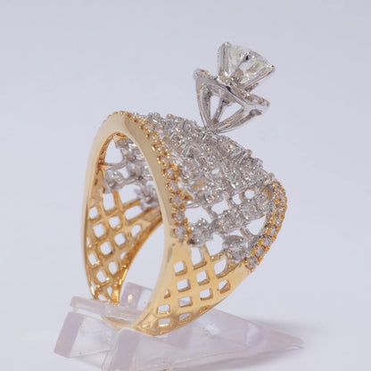 Solitaire Broad Natural Diamond Ring
