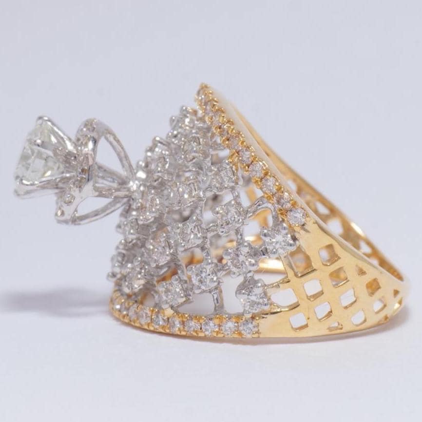 Solitaire Broad Natural Diamond Ring