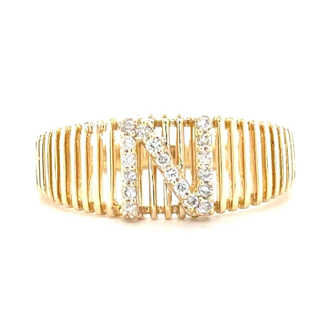 Personalized Initial Letter Diamond Ring
